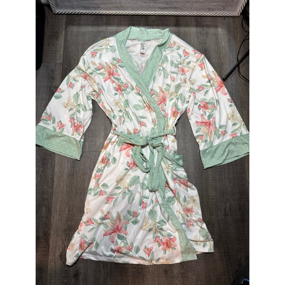 Women's Flora Nikrooz Robe‎ Floral Polka Dots Boho Lightweight Cozy Lounge